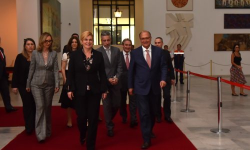 Grabar Kitarović susrela se s guvernerom Sao Paula Geraldom Alckminom; prisjetili se i utakmice Hrvatska-Brazil