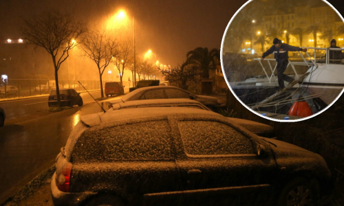 Mećava kod Imotskog, gust snijeg u Splitu i na Pelješcu
