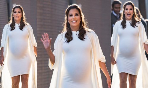 U visokom stupnju trudnoće Eva Longoria uskočila u pripijenu bijelu haljinu