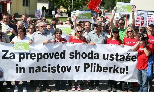 Stotinjak aktivista prosvjedovalo u Bleiburgu jer skup smatraju 'ustaškim dernekom'