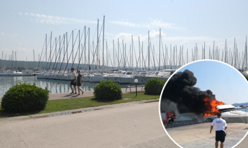 Zapalila se jahta u marini u Sukošanu