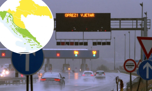 Upozorenje na potencijalnu opasnost od vjetra u četiri regije Hrvatske