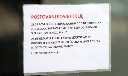 U Šibeniku zabranjene posjete bolesnicima zbog gripe