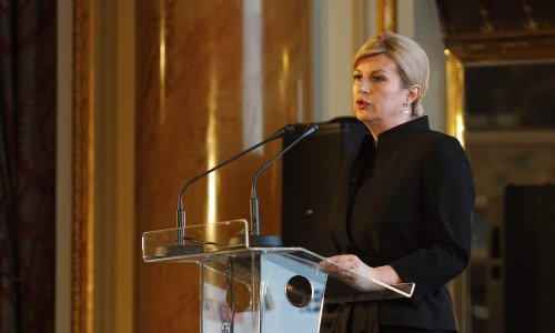 Susret predsjednice Grabar-Kitarović i gradonačelnika Bandića u Gradskoj upravi