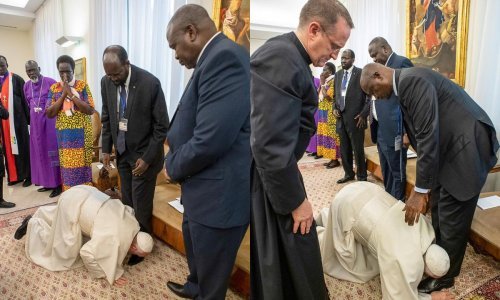 Vatikan objasnio zašto je Papa ljubio noge čelnicima Južnog Sudana