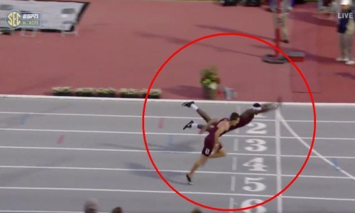 Spektakularniju završnicu atletske utrke još niste vidjeli; sprinter je doslovno uletio u cilj