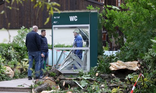 [FOTO/VIDEO] Jedno stablo palo na vozilo Hitne pomoći, drugo na javni WC u kojemu je 'zapeo' građanin