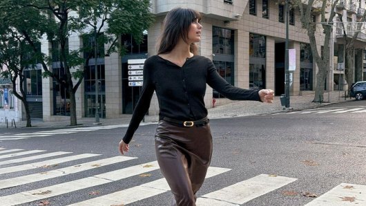 Midi suknja od umjetne kože