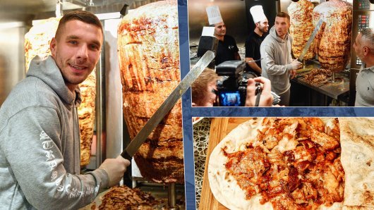 Lukas Podolski na otvaranju svoje prve kebabdžinice u Kölnu 2018.