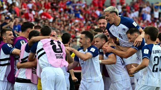 Slavlje igrača Bosne i Hercegovine nakon gola za 1:0