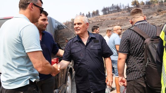 Blaženko Boban na požarištu u Omišu