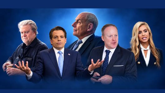 Steve Bannon, Anthony Scaramucci, John Kelly, Sean Spicer i Katie Zacharia