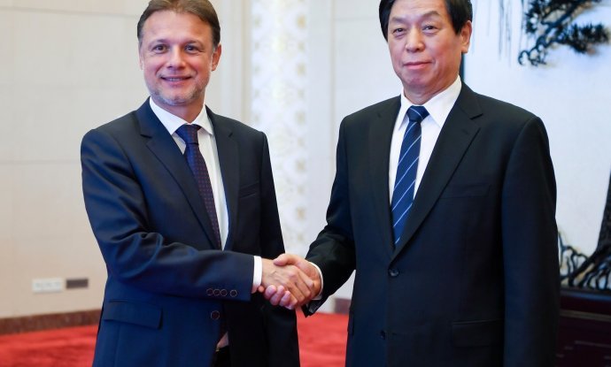 Gordan Jandroković, predsjednik Hrvatskog sabora i Li Zhanshu, predsjednik Svekineskog narodnog kongresa