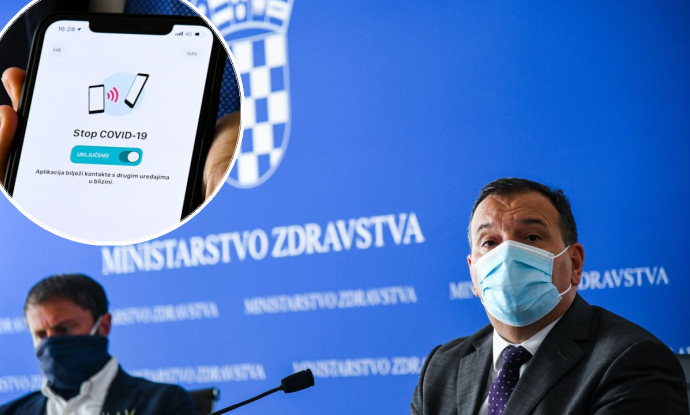 Ministar Vili Beroš i predsjednik Uprave APIS-a Saša Bilić predstavili mobilnu aplikaciju "Stop COVID-19"