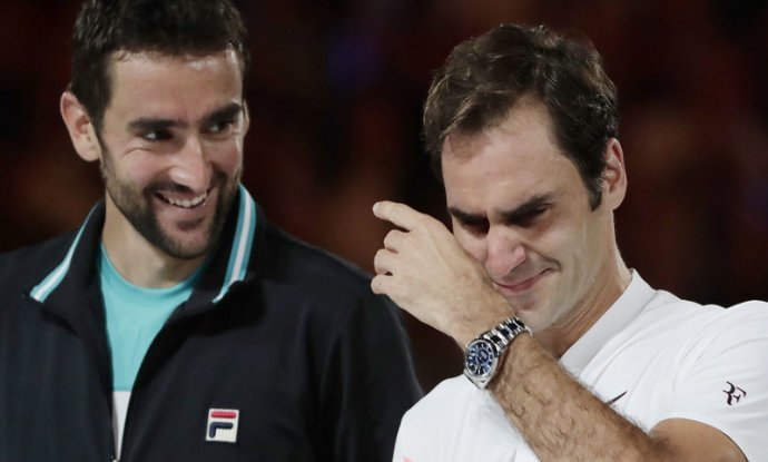 Marin Čilic i Roger Federer 2018. godine