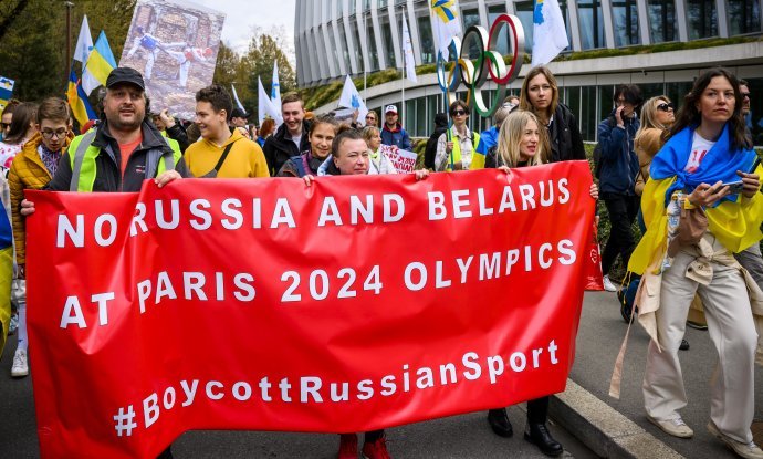 Protest protiv ruskih i bjeloruskih sportaša na OI u Parizu