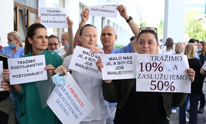 Prosvjed medicinskih sestara i tehničara u KBC Zagreb