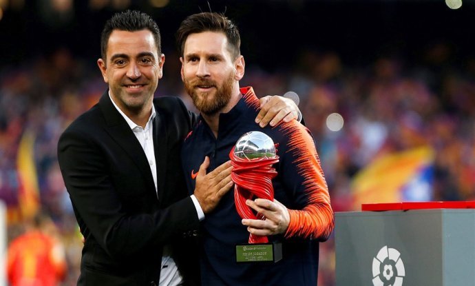 Xavi Hernadez i Leo Messi