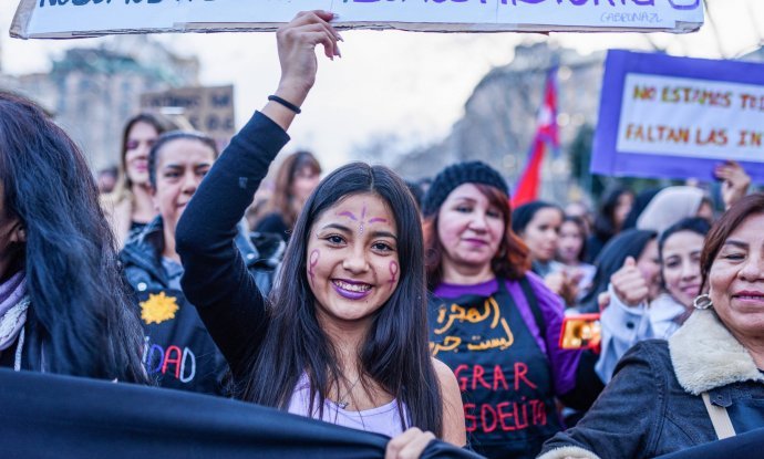 Marš za Dan žena u Španjolskoj (ilustracija)
