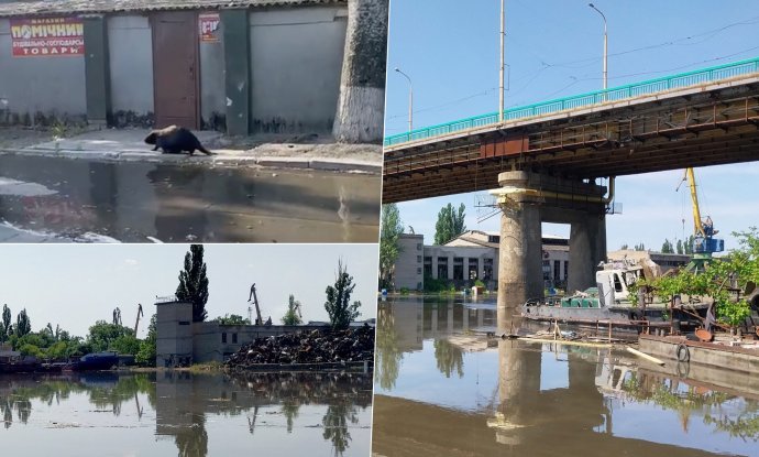 Poplavljeno područje oblasti Herson nakon pucanja brane Kahovka