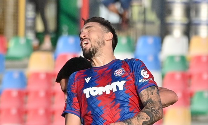 Zvonimir Šarlija, strijelac gola za Hajduk na utakmici Gorica - Hajduk 2:1, 17.9.2023.