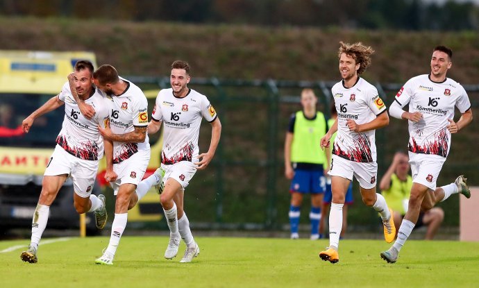 Slavlje nogometaša Gorice na utakmici Gorica - Hajduk, 17.9.2023., 8. kolo SuperSport HNL-a