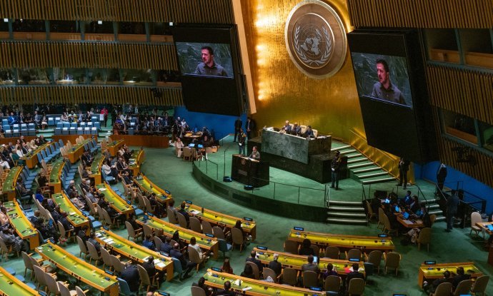 Zelenski u UN-u (ilustracija)
