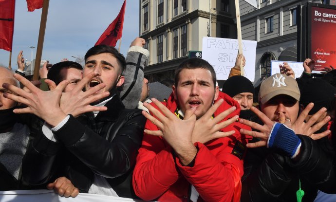 Prosvjed Albanaca u Skoplju 2021.