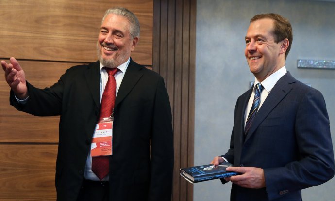 Fidel Castro Diaz-Balart i ruski premijer Dimitrij Medvedev