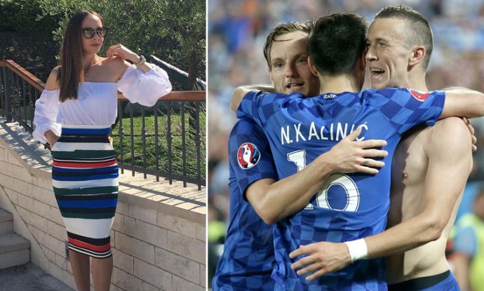 Vanja Kalinić, Nikola Kalinić u zagrljaju Ivana Perišića i Ivana Rakitića