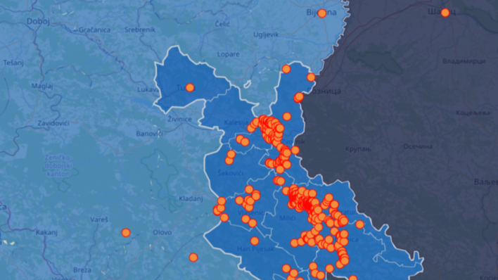 Pogledajte interaktivnu kartu koja najbolje prikazuje razmjere genocida u istočnoj Bosni