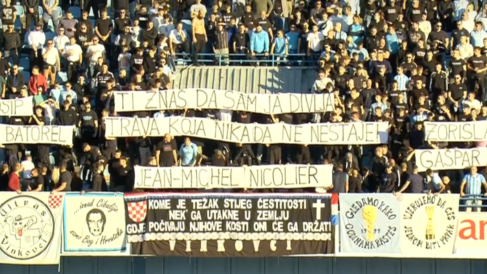 Ultrasi posvetili tranparent Jeanu-Michelu Nicolieru i vukovarskim herojima