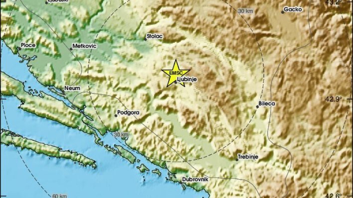 Potres zatresao BiH, osjetio se u Dubrovniku i Metkoviću