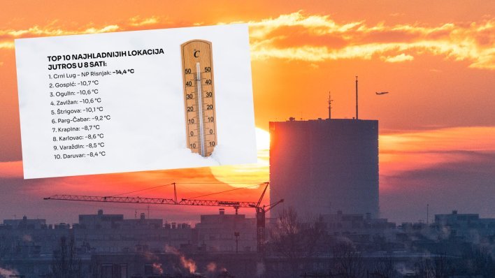 Ovo su bila najhladnija mjesta jutros, a evo što nas čeka večeras i prvih dana 2026.