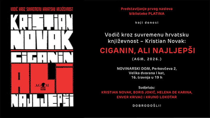 Stiže prvi naslov biblioteke Platina: Vodič kroz suvremenu hrvatsku književnost: Kristian Novak - Ciganin, ali najljepši