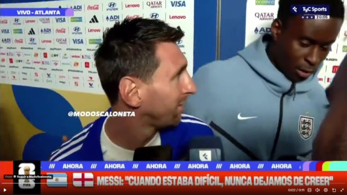 Dok je na terenu trajao kaos, zvijezda Engleske prekinula je Messija i gospodskim potezom oduševila cijelu Argentinu
