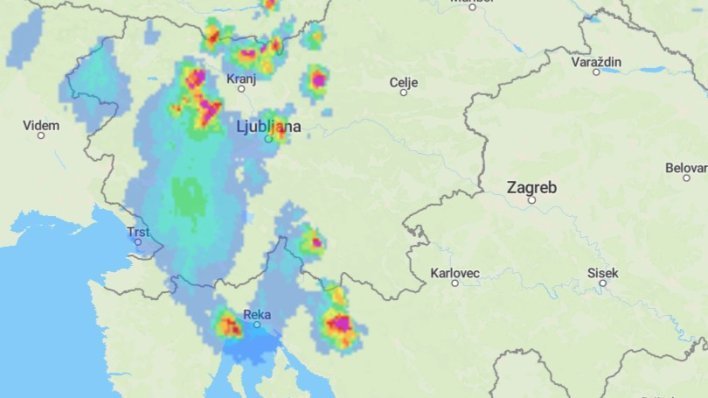 Nad Slovenijom se razvijaju kiša i tuča: Stižu i u dijelove Hrvatske