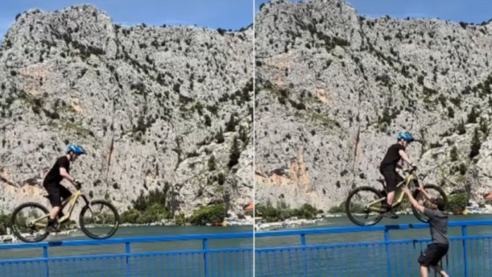 Vozio bicikl po ogradi mosta u Omišu, a onda ga muškarac gurnuo u Cetinu