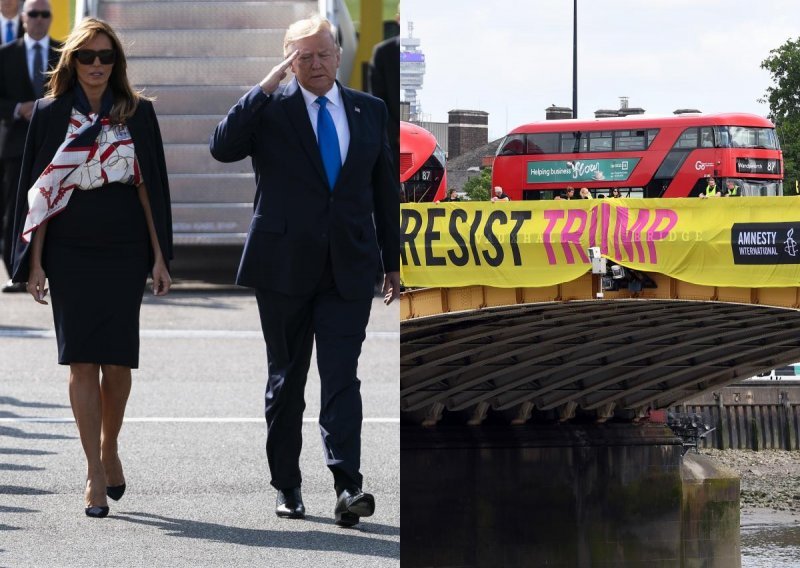 Trump stigao u Englesku i odmah izvrijeđao gradonačelnika Londona; na mostu ga dočekali transparenti: Otpor!