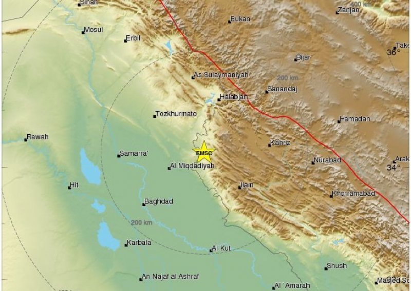 Potres pogodio granicu između Irana i Iraka