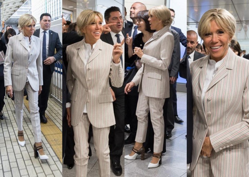 Modni zaokret Brigitte Macron: Strogo odijelo začinila dosad najzanimljivijim cipelama
