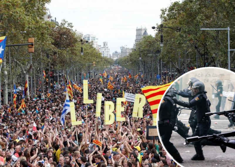 Rat na ulicama Barcelone: Deseci tisuća prosvjeduju, policija krenula u protuofenzivu