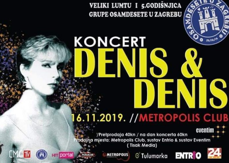 Vodimo vas na veliki rođendanski tulum 'Osamdesetih u Zagrebu' uz live nastup pop legendi Denis&Denis u Metropolis clubu