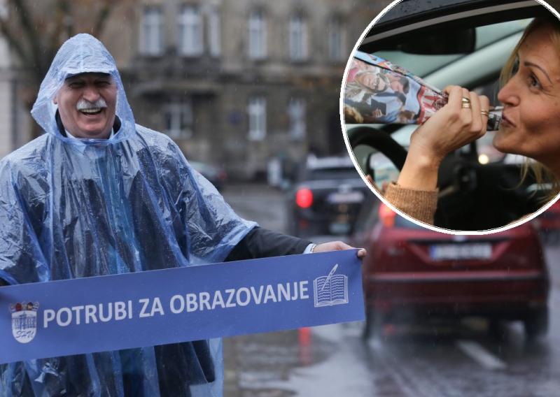 Zaglušujuće sirene sat vremena odjekivale hrvatskim gradovima u znak podrške štrajku u školama