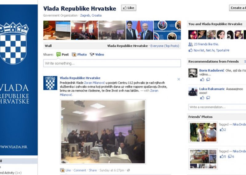 Hrvatska Vlada u europskom vrhu po korištenju Facebooka