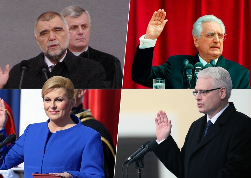 Tuđman je mijenjao prisegu, Mesić odbacio lentu, Josipović udarao klasiku, a Grabar Kitarović došla uspinjačom: Prisjetite se inauguracija svih hrvatskih predsjednika