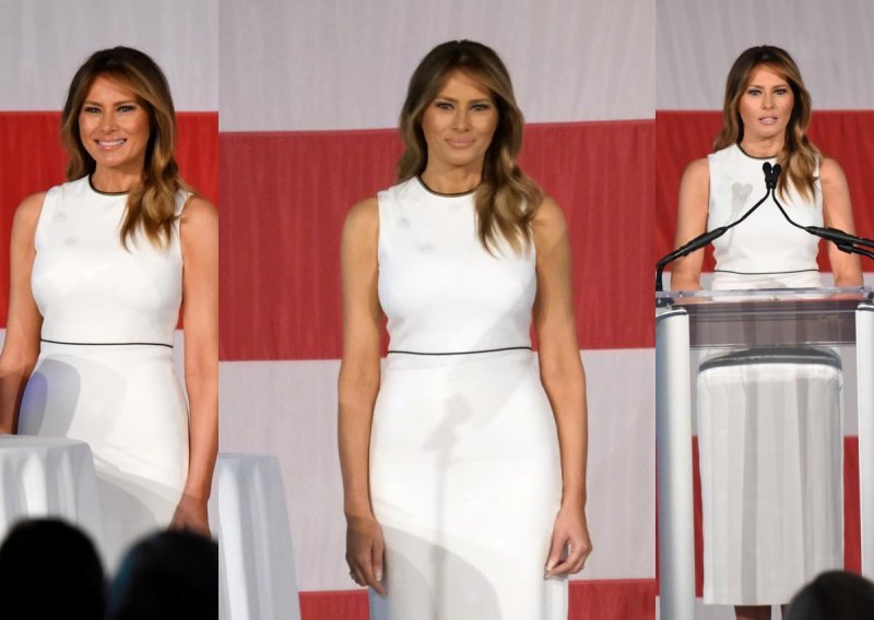 Elegantna u bijelom: Melania Trump ponovno osvaja profinjenim stilom u minimalističkoj haljini