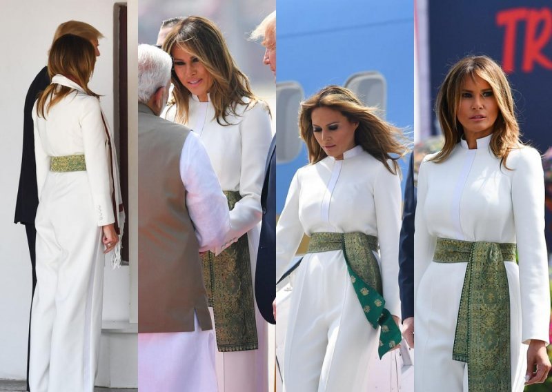 Modnu diplomaciju izbrusila je do savršenstva: Melania Trump u bijelom kombinezonu odala počast Indiji