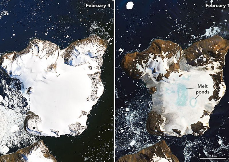 Antarktika: U 9 dana toplinski val otopio 20 posto snijega na otoku Eagle