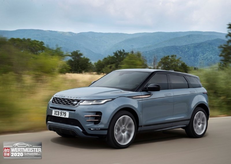 Auti s najvećom preostalom vrijednošću za 2020.; Range Rover Evoque je ukupni pobjednik